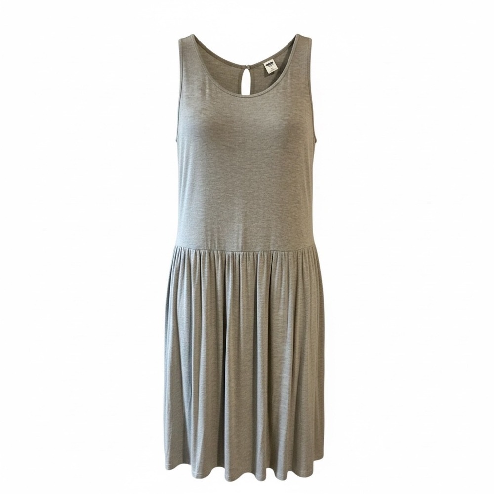 Old Navy Womens Heather Gray Jersey Knit Drop Waist Keyhole Back Dress Size M